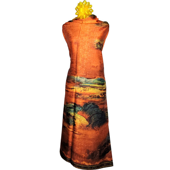 NWT Double Sided Silk Scarf 53"x53" Large Square Shawl Wrap XiangYunSha 36441 - Picture 10 of 14